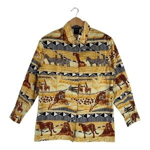 Vintage Escada Safari Button Down Shirt Size 36